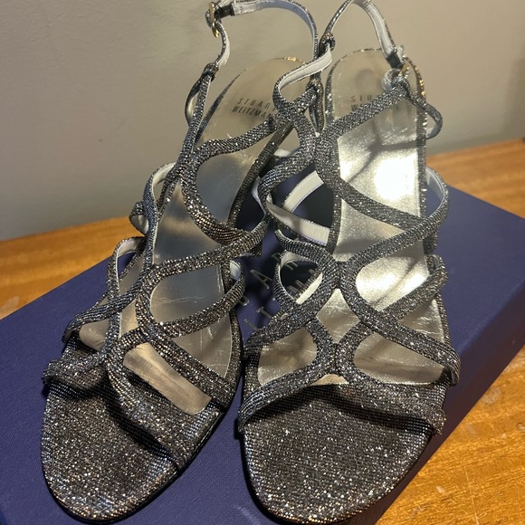 Stuart Weitzman Turningup Strappy Glitter Sandals - Picture 3 of 10